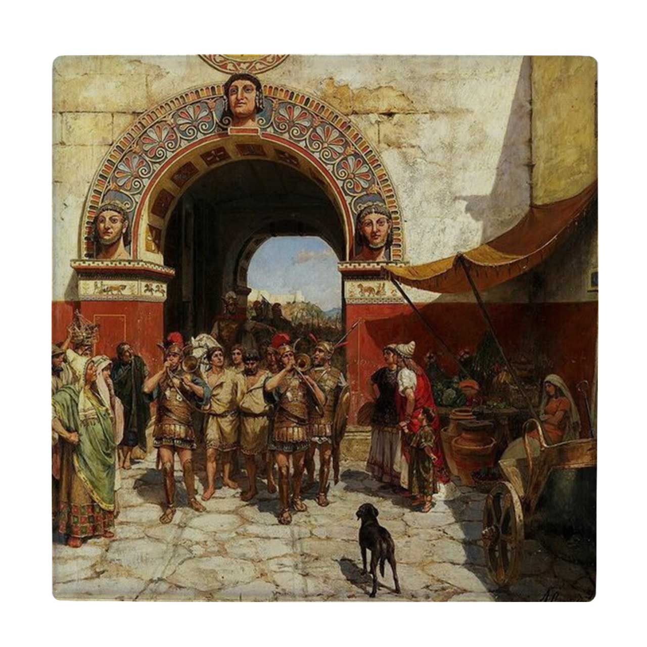 زیر لیوانی  طرح نقاشی سوریه قرن نوزدهم کد    6078837_5030