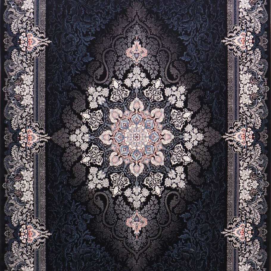 فرش اکرلیک 9 متری 700 شانه طرح دنیز رنگ سرمه ای کد N296