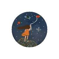 بشقاب دیوارکوب سفالی طرح دخترکهکشانی کد138