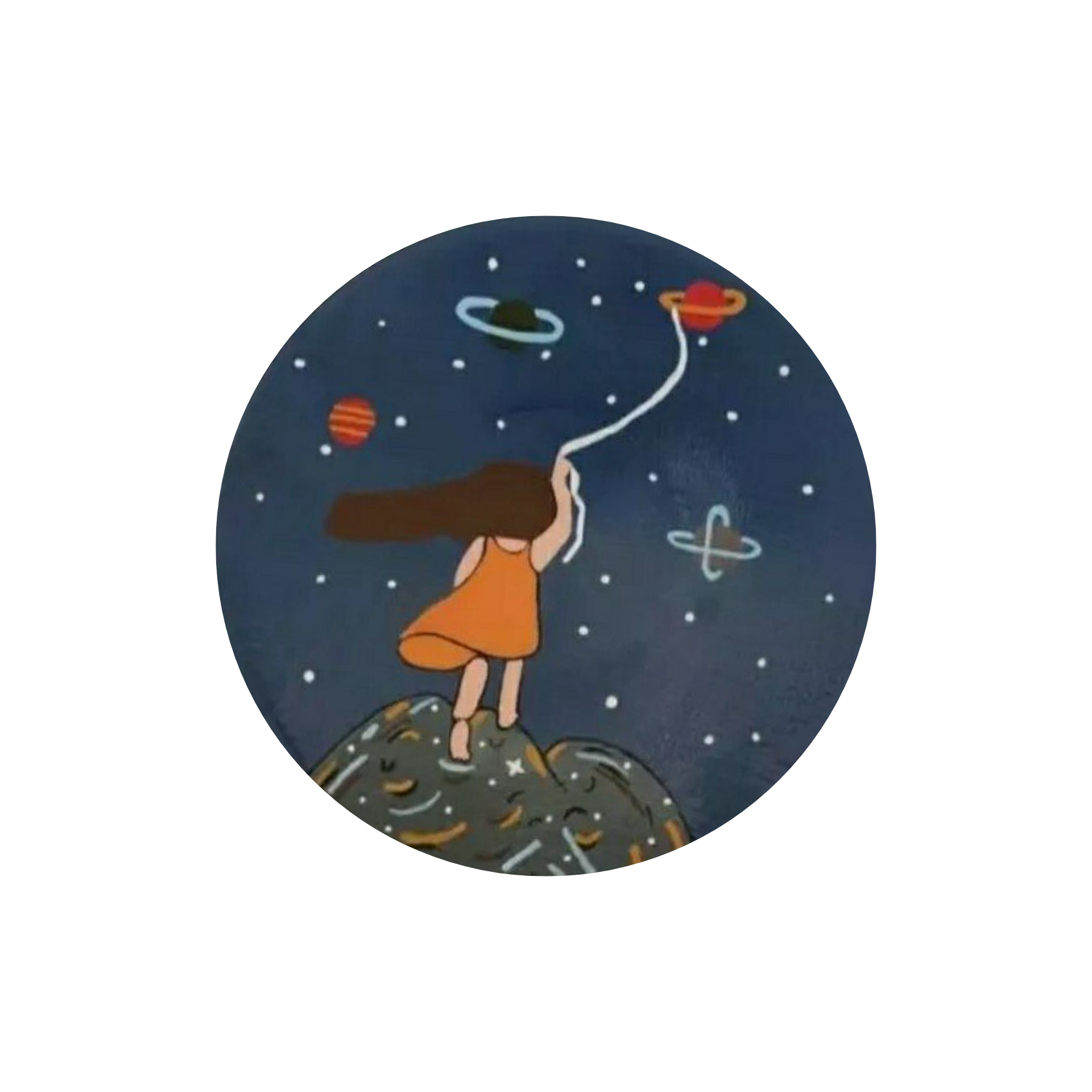 بشقاب دیوارکوب سفالی طرح دخترکهکشانی کد138