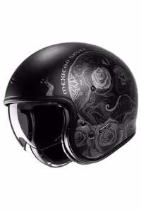 کلاه کاسکت موتورسیکلت چند رنگ V31 DESTO MC5SF HALF MOTORCYCLE به مادر خاکستری سیاه کمک می کند HJC