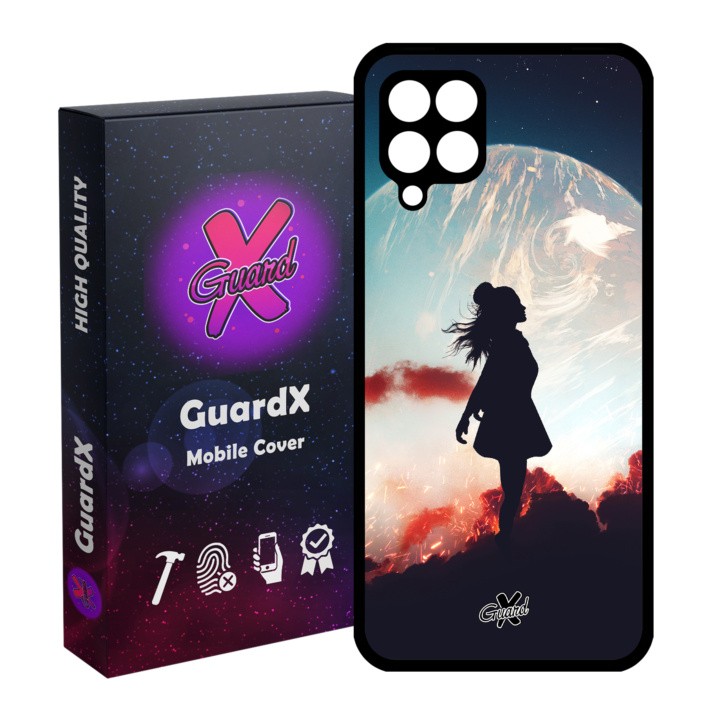 کاور گارد ایکس طرح دختر مدل Glass10195 مناسب برای گوشی موبایل سامسونگ Galaxy A22 4G