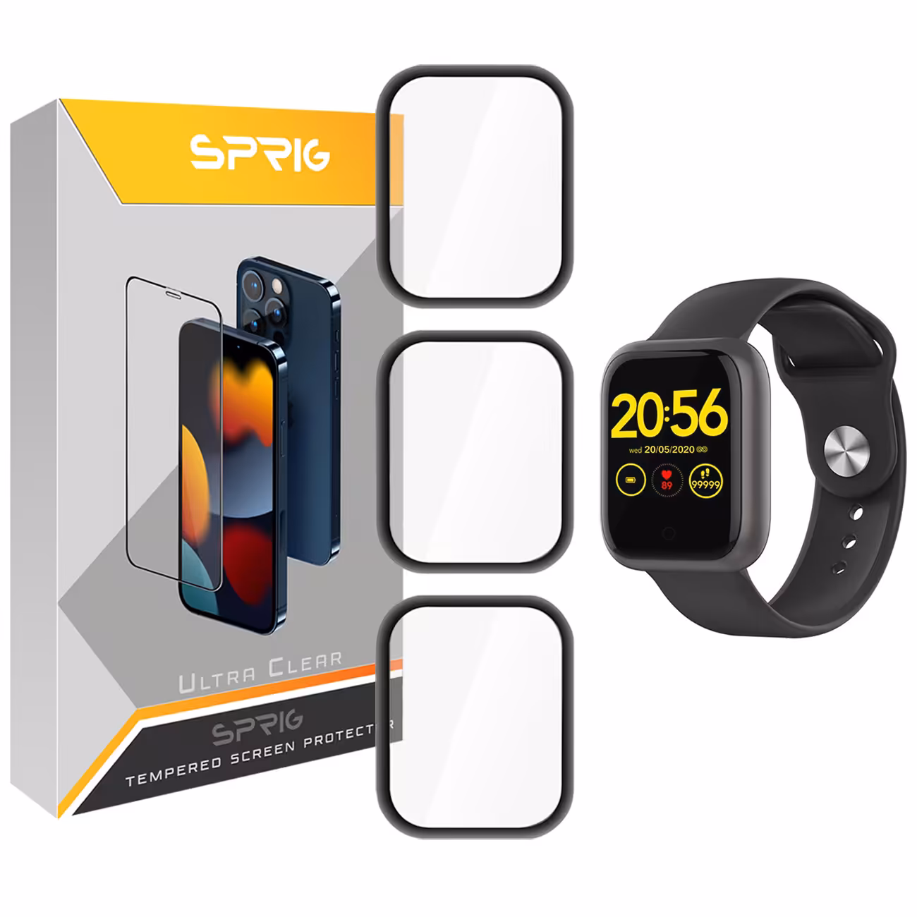 محافظ صفحه نمایش نانو اسپریگ مدل SPG مناسب برای ساعت هوشمند شیائومی Omthing E-joy بسته سه عددی