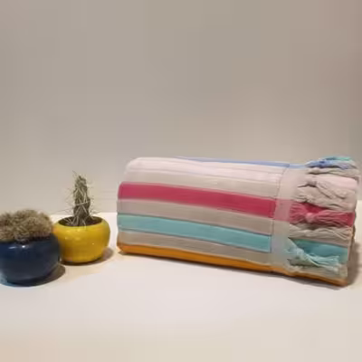 حوله دستی کلاریس مدل راه راه سایز 40x78 سانتی متر
