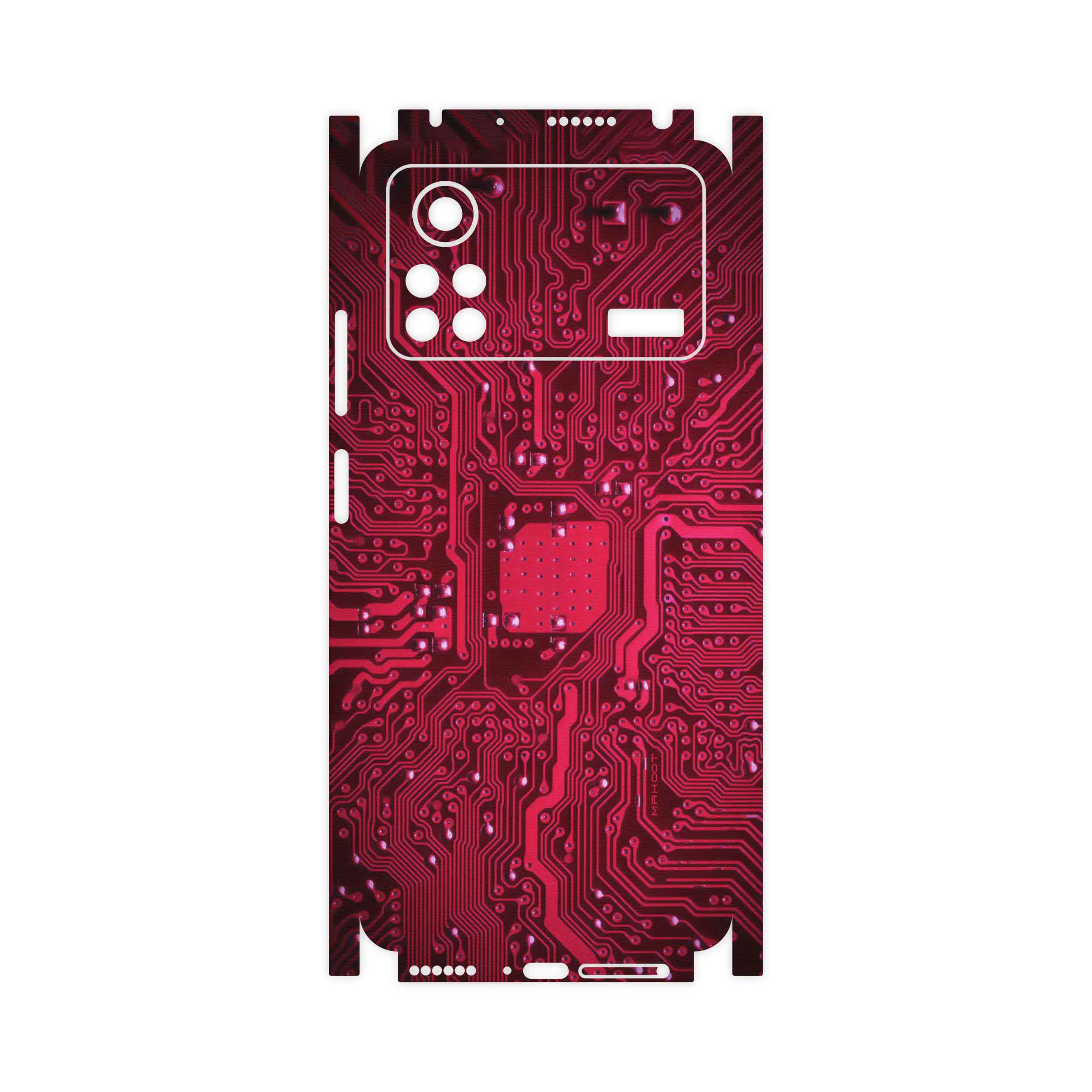 برچسب پوششی ماهوت مدل Red-Printed-Circuit-Board-FullSkin مناسب برای گوشی موبایل شیائومی Poco X4 Pro 5G