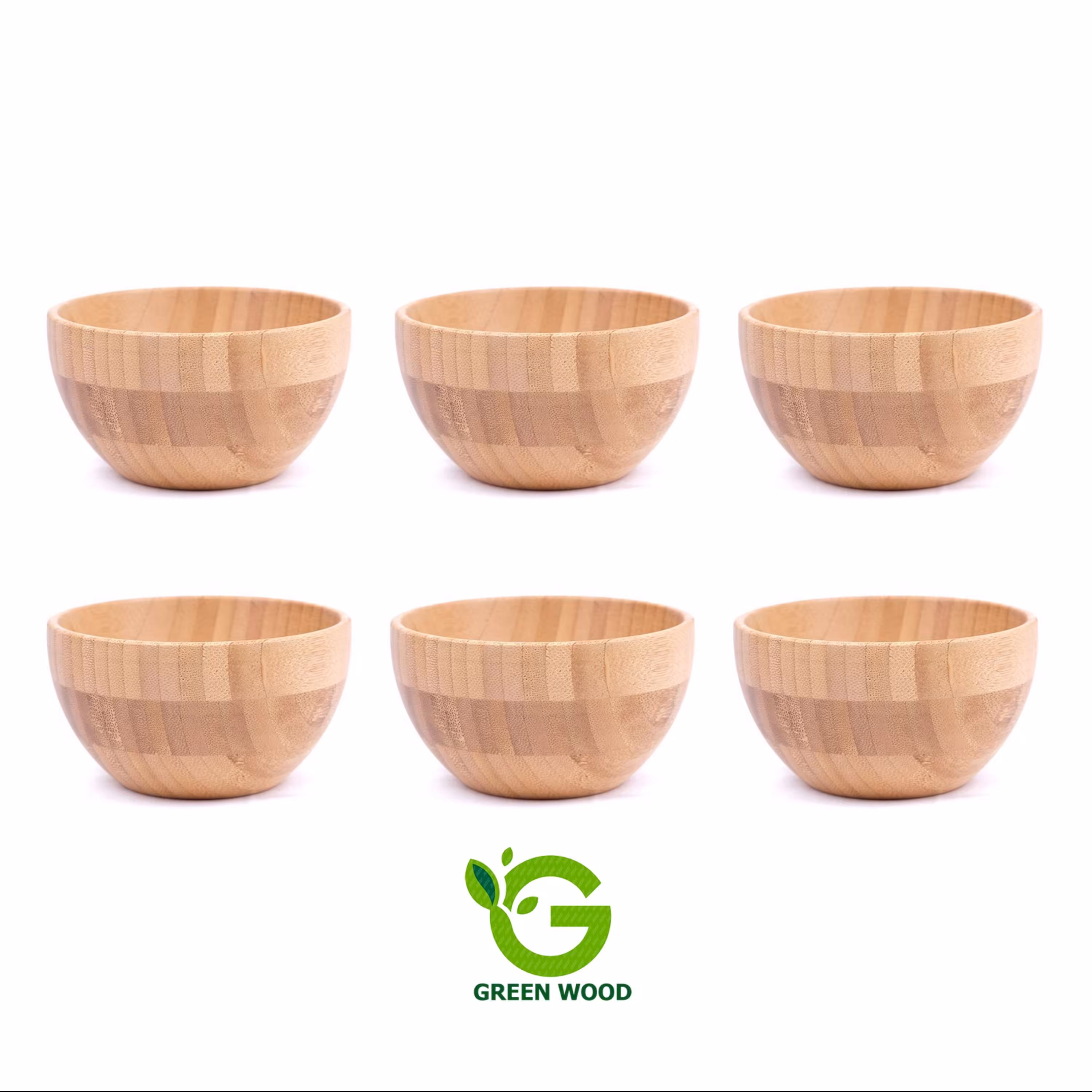 ست 6 عددی پیاله کاسه چوبی بامبو مدل D8 کد Gw140701009