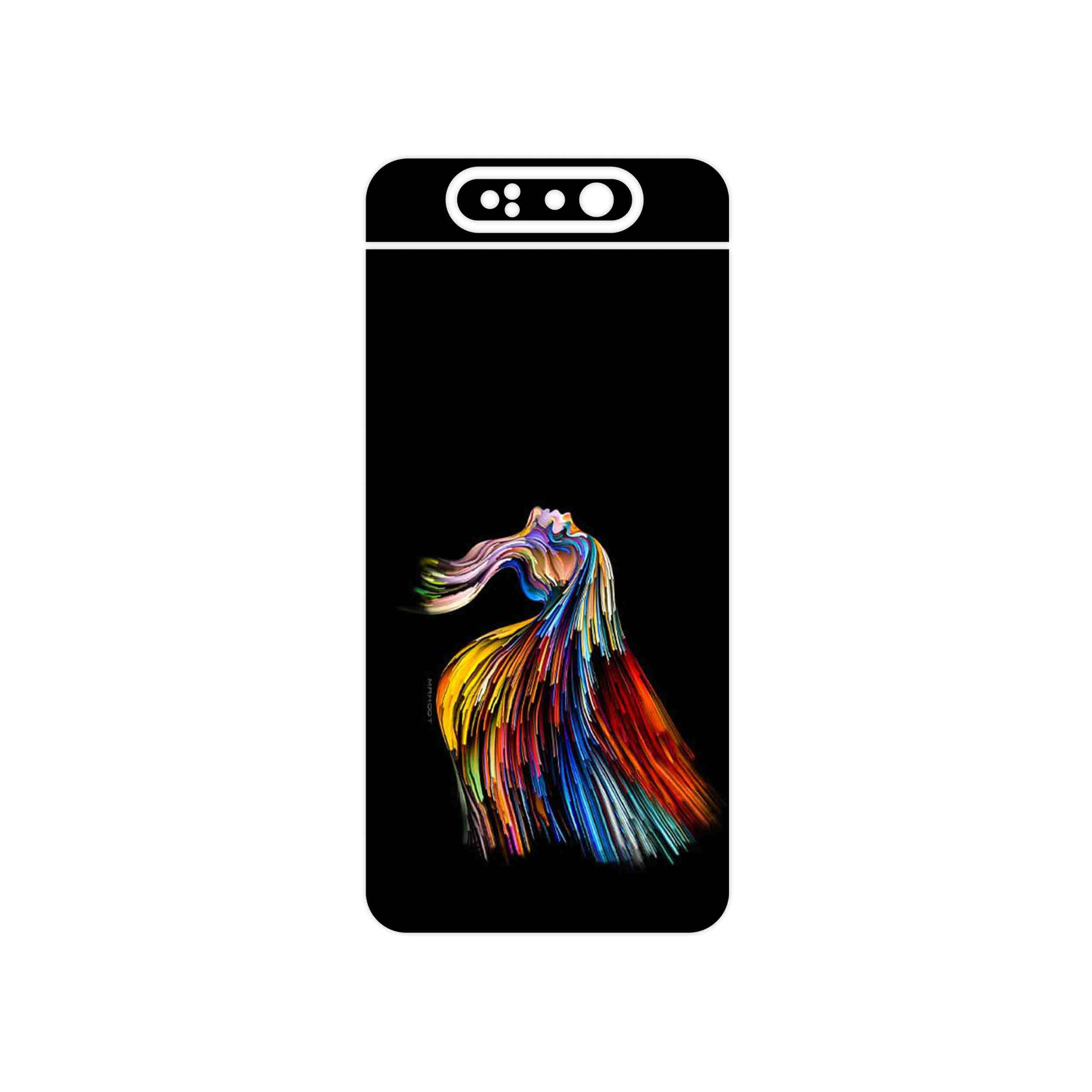 برچسب پوششی ماهوت مدل Rainbow Hair Digital Art مناسب برای گوشی موبایل سامسونگ Galaxy A80