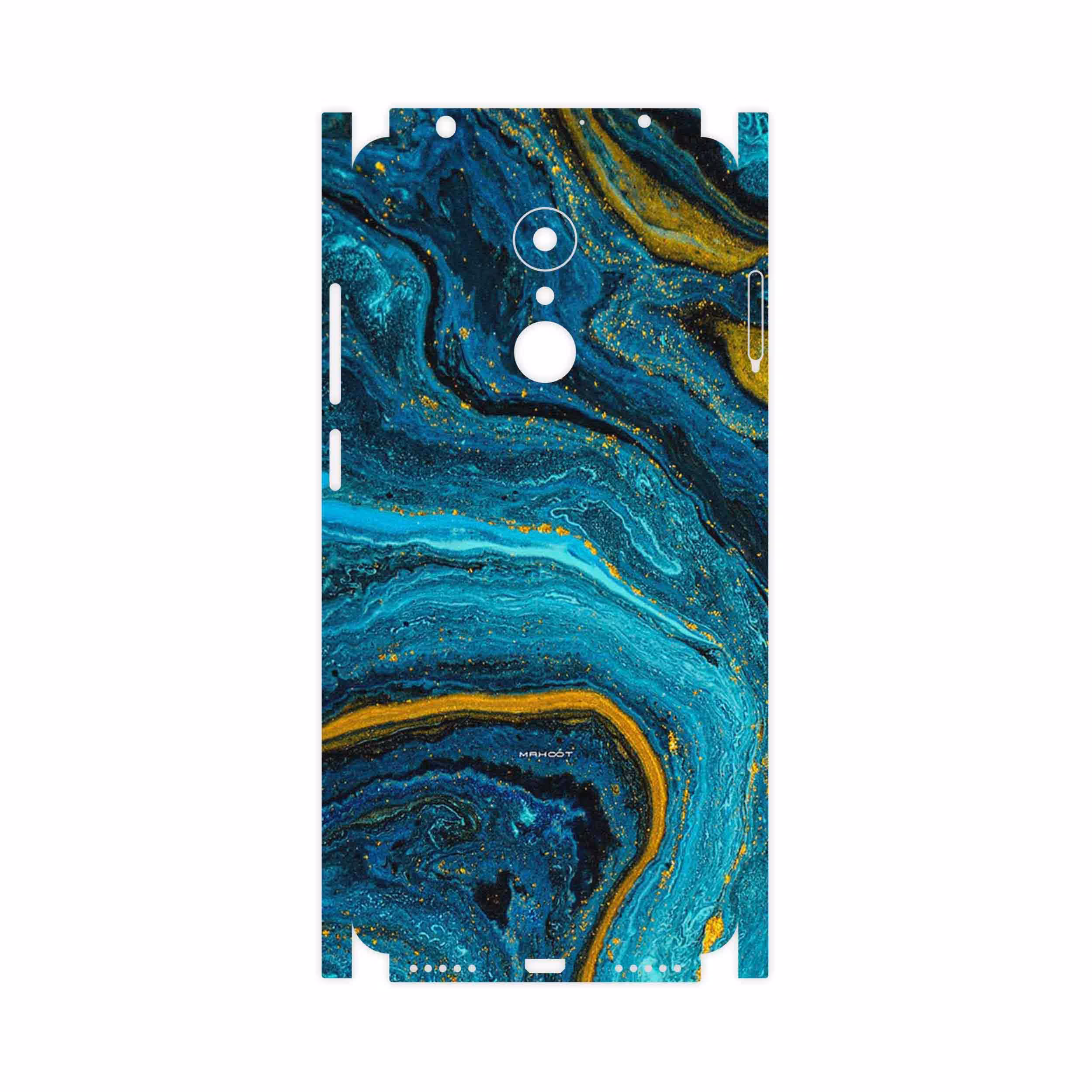 برچسب پوششی ماهوت مدل Turquoise marblewith golden streaks-FullSkin مناسب برای گوشی موبایل شیائومی REDMI 5