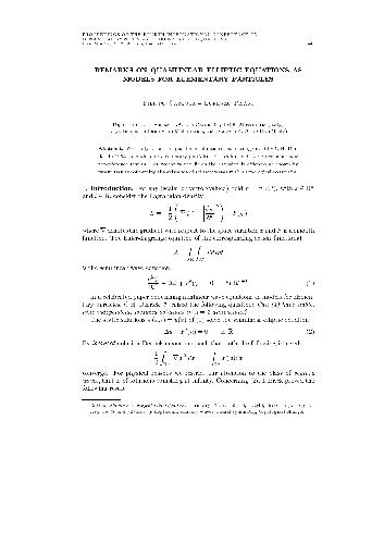 خرید و دانلود نسخه کامل کتاب Remarks on quasilinear elliptic equations as models for elementary particles
