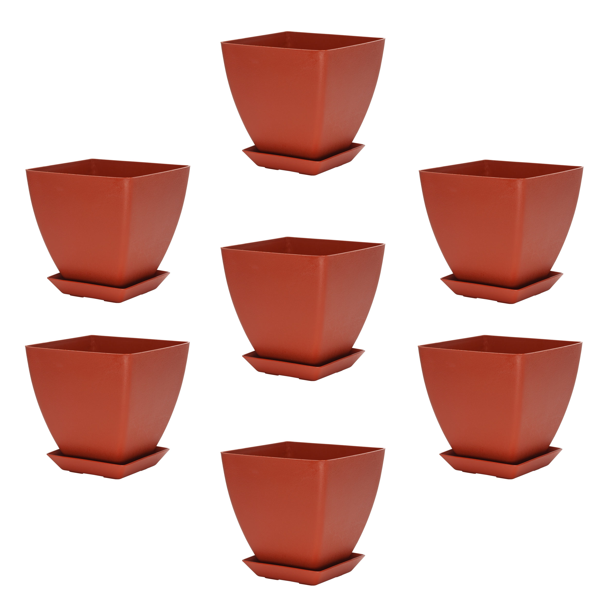 گلدان گل آذین مدل پلاستیکی مربع کد A3 مجموعه 7 عددی