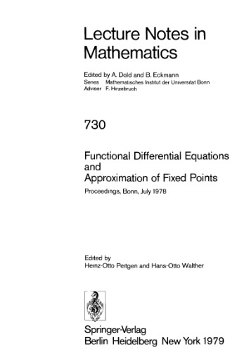 خرید و دانلود نسخه کامل کتاب Functional Differential Equations and Approximation of Fixed Points
