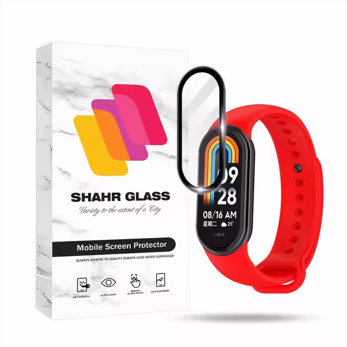 محافظ صفحه نمایش شهر گلس مدل PMMWSH مناسب برای ساعت هوشمند شیائومی Mi Band 8 | کالا برتری