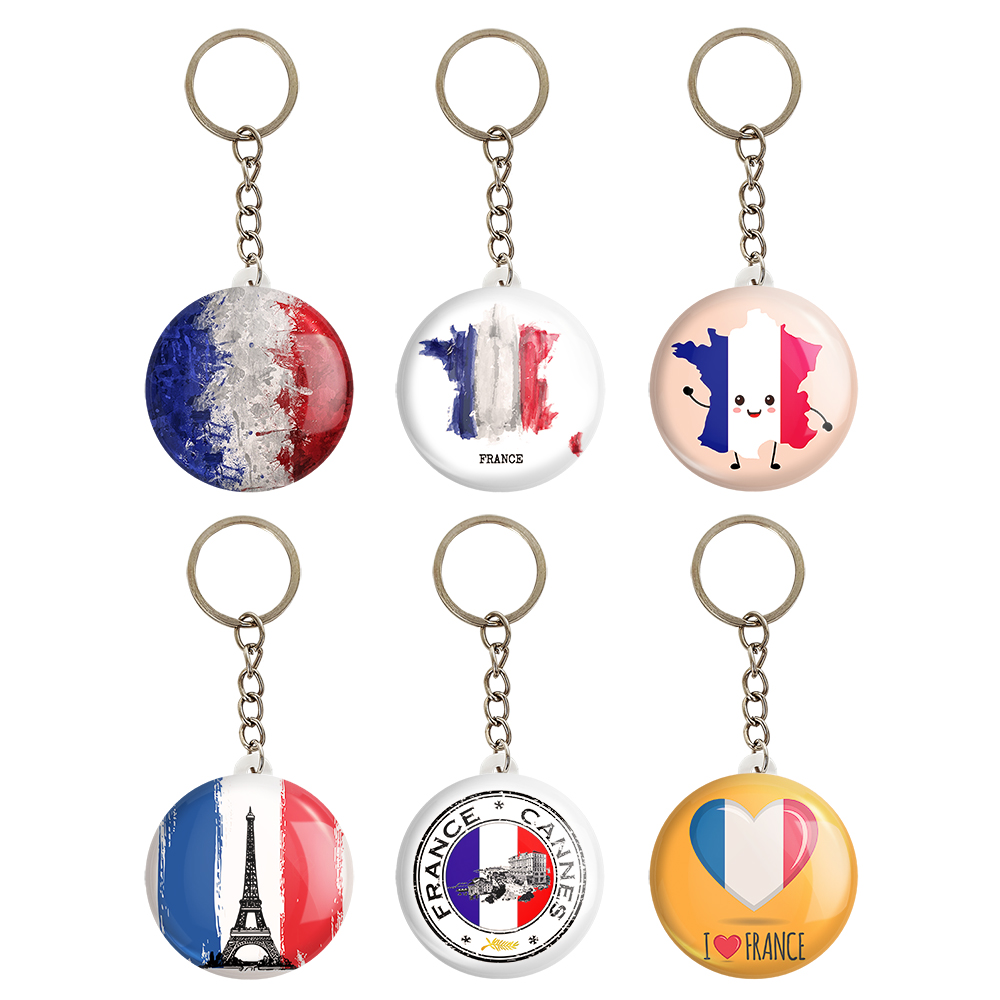 جاکلیدی خندالو مدل پرچم فرانسه کد 1212B مجموعه 6 عددی