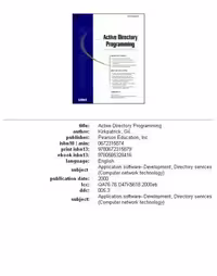 خرید و دانلود نسخه کامل کتاب Active Directory Programming