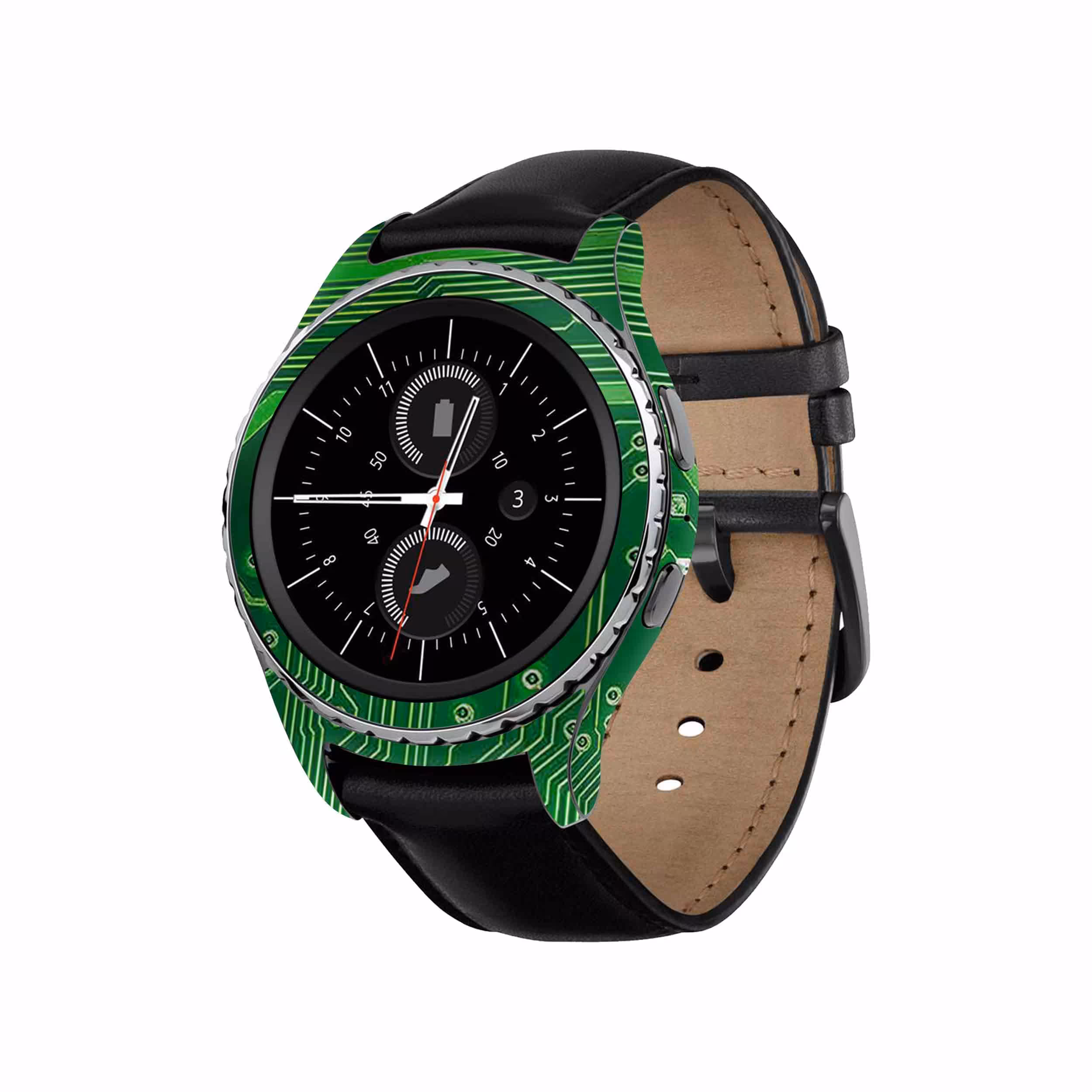 برچسب ماهوت طرح Green_Printed_Circuit_Board مناسب برای ساعت هوشمند سامسونگ Galaxy Gear S2 Classic