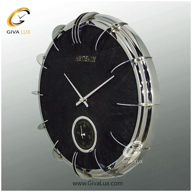 ساعت دیواری اورجینال آرتمیس آلیاژ فلزی نقره ای| کد رفرنس 12726، مدل: 30290Silver Black