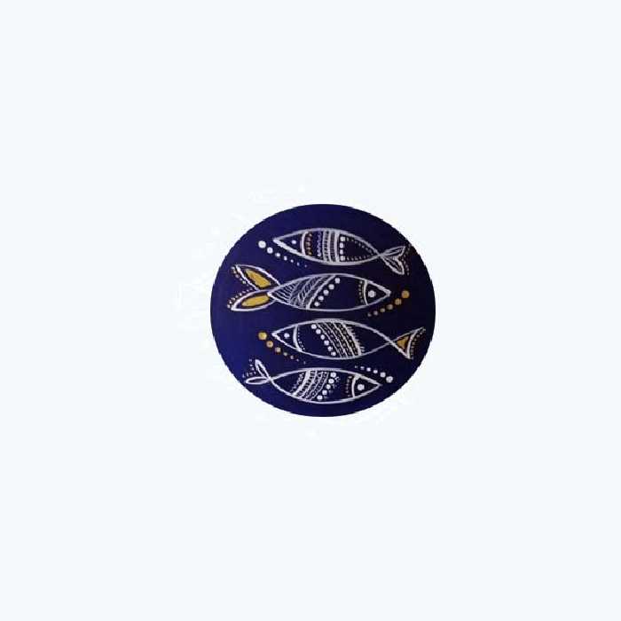 بشقاب دیوارکوب سفالی طرح ماهی مجموعه 2عددی