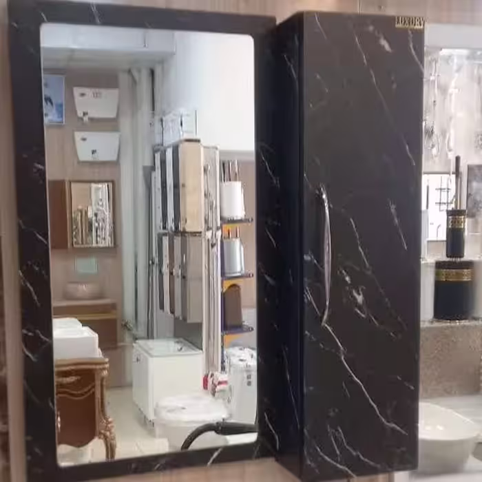 آیینه تک سرویس بهداشتی کلکته مشکی رگه دار 330