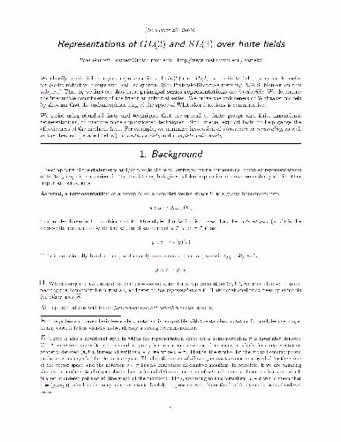 خرید و دانلود نسخه کامل کتاب Representations of GL(2) and SL(2) over finite fields