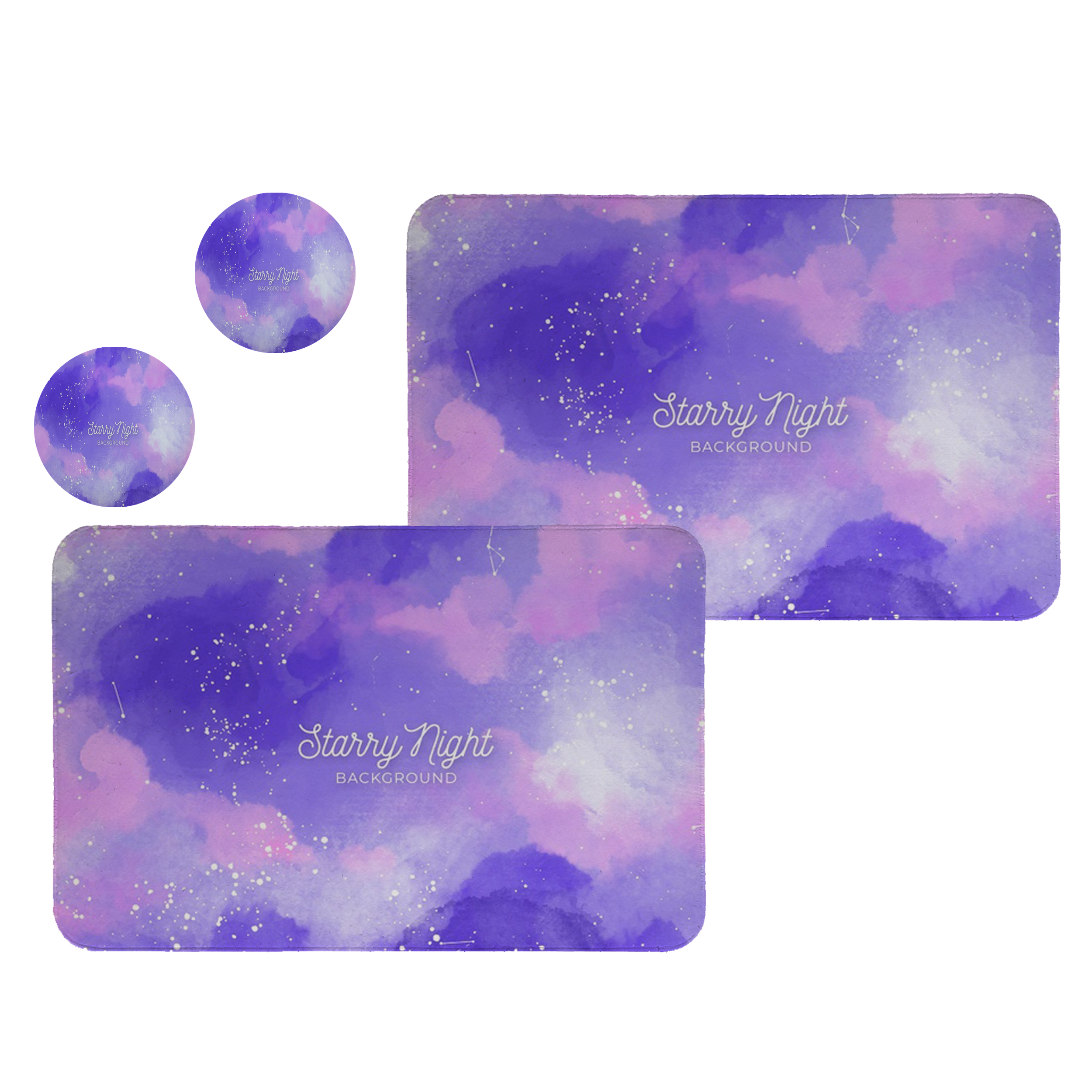 زیربشقابی طرح آسمان شب کد 8107 مجموعه 2عددی به همراه زیرلیوانی