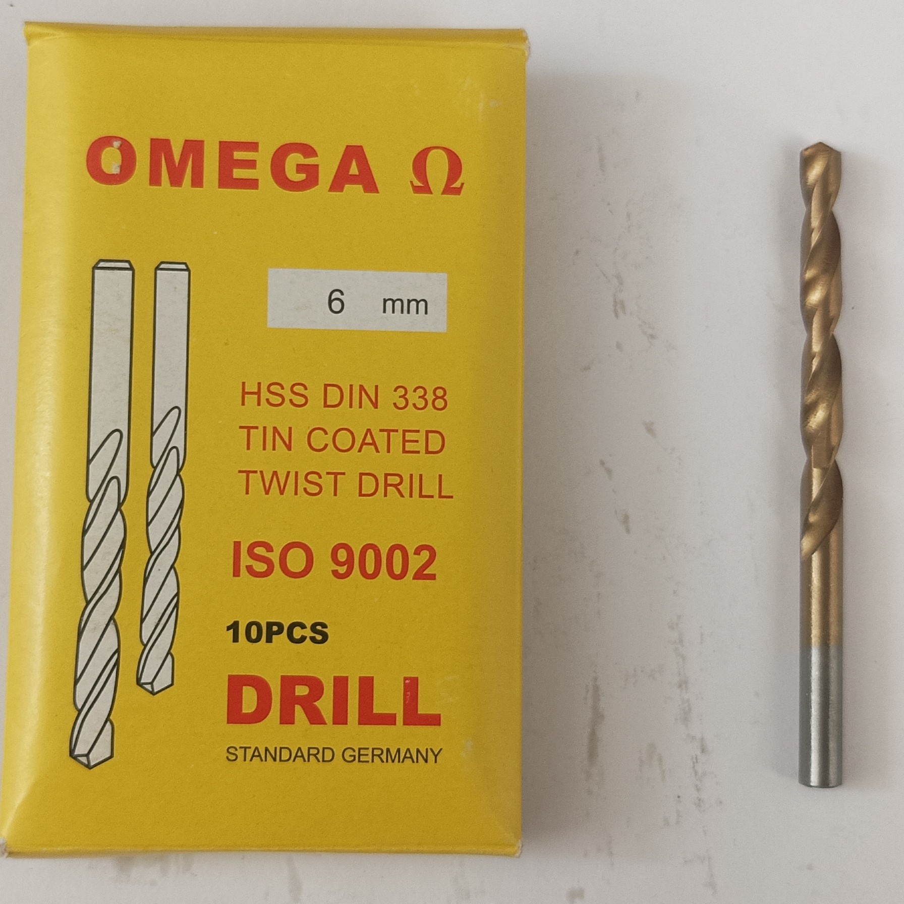 مته آهن طلایی سایز  6 میلی متر  HSS 