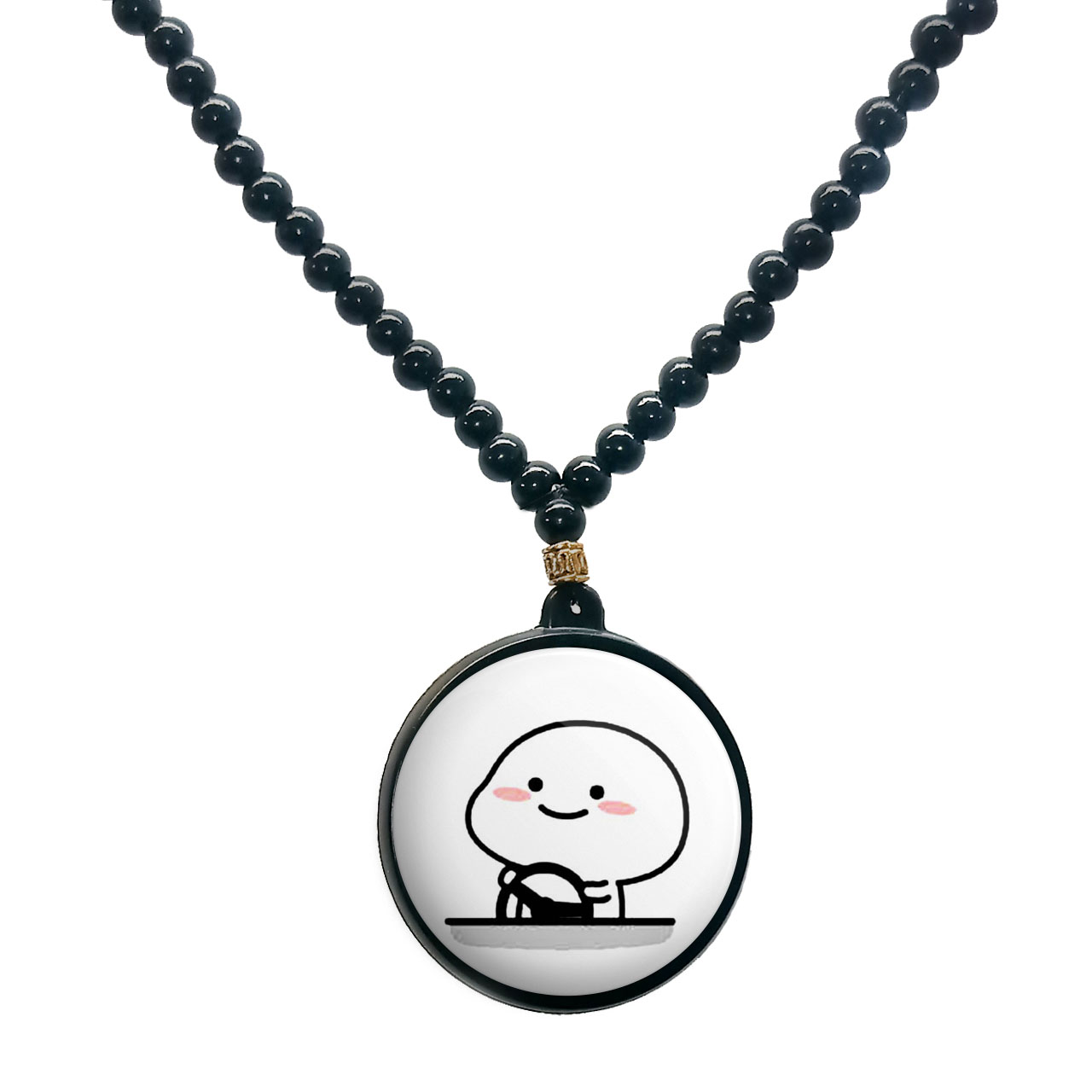 گردنبند پرمانه طرح استیکر کد pmd.7488 مدل دو طرفه