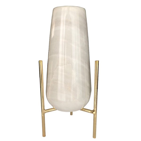 گلدان سنگی با پایه میخی طلایی