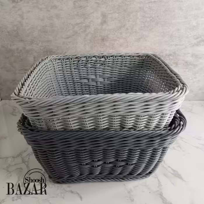 سبد نظم دهنده حصیری مربع پلاستیکی