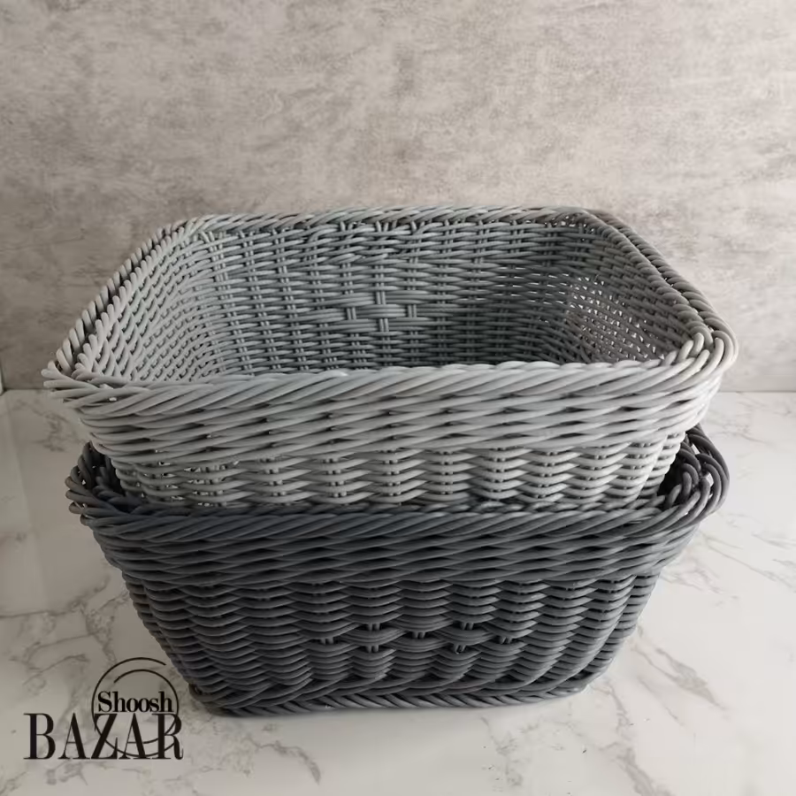 سبد نظم دهنده حصیری مربع پلاستیکی
