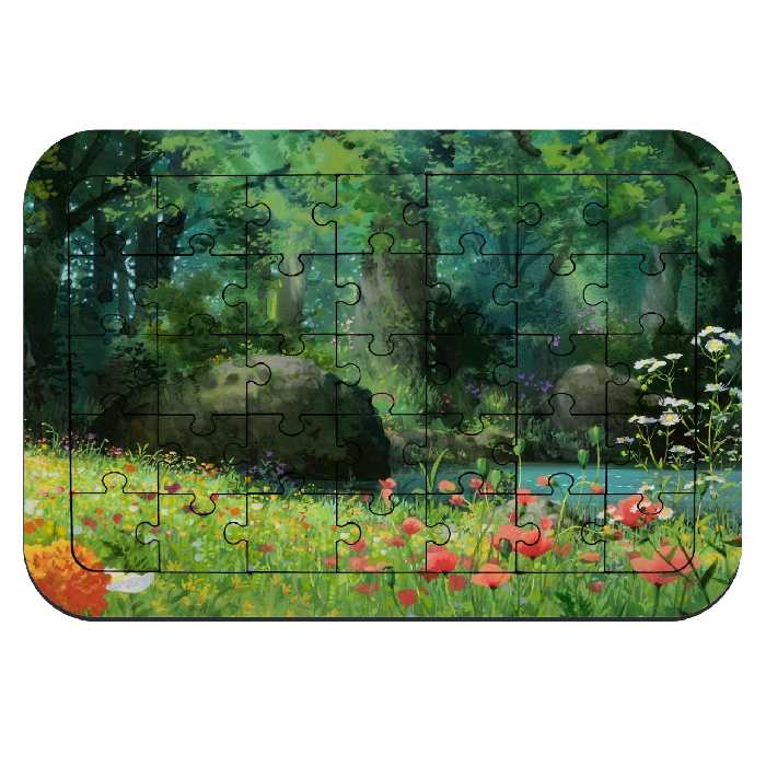 پازل 35 تکه طرح نقاشی جنگل و رودخانه مدل NI1923