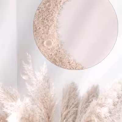 آینه ماه دکوراتیو دیوارکوب، قطر 45 (پس کرایه)