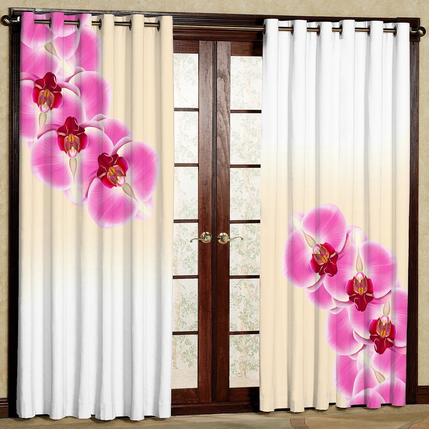 پرده مدل گل دار مخمل پانچی کد 4204 سایز 140x200 سانتی متر