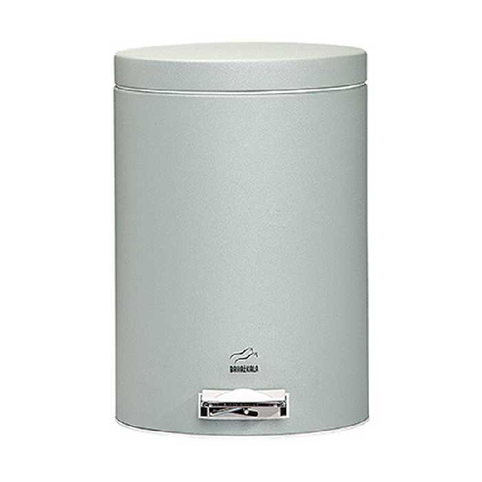 سطل زباله بهاز مدل پدالدار 6 لیتری نقره ای سمباده‌ای