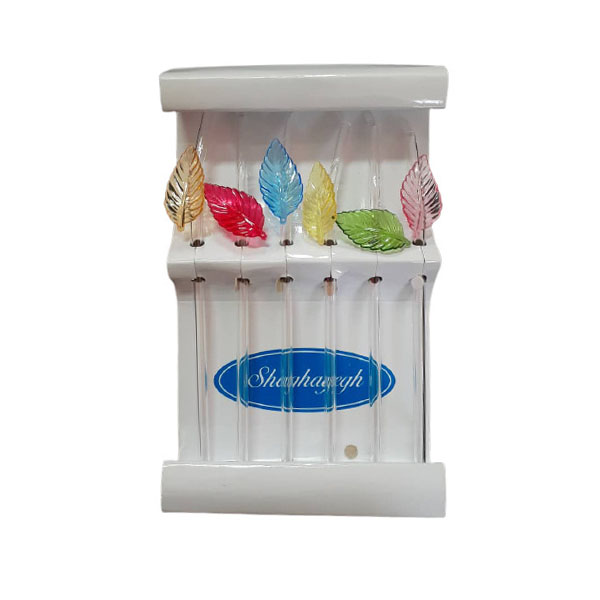 نی نوشیدنی طرح برگ مدل 856 بسته ی شش عددی 