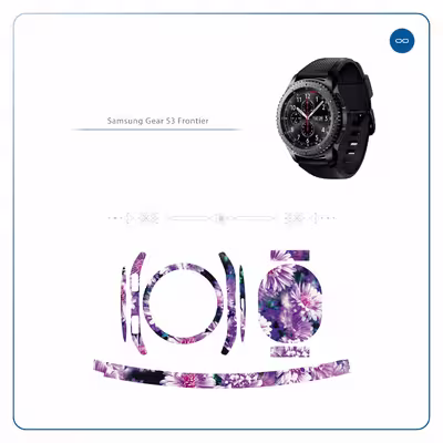 برچسب ماهوت طرح Purple-Flower مناسب برای ساعت هوشمند سامسونگ Galaxy Gear S3 Frontier