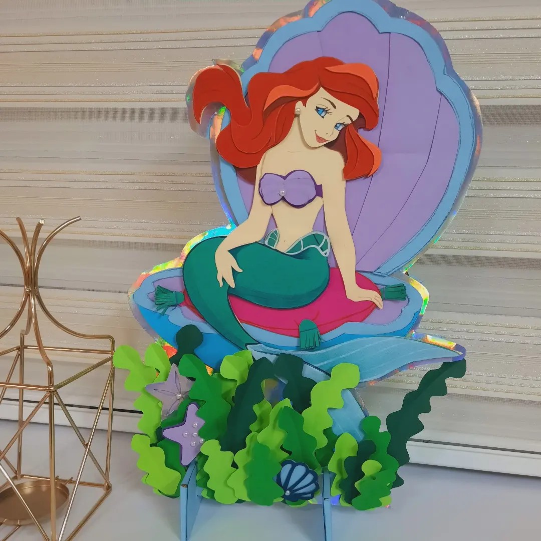 استند شخصیت تم تولد دستسازه طرح برجسته سری تم دخترانه پری دریای