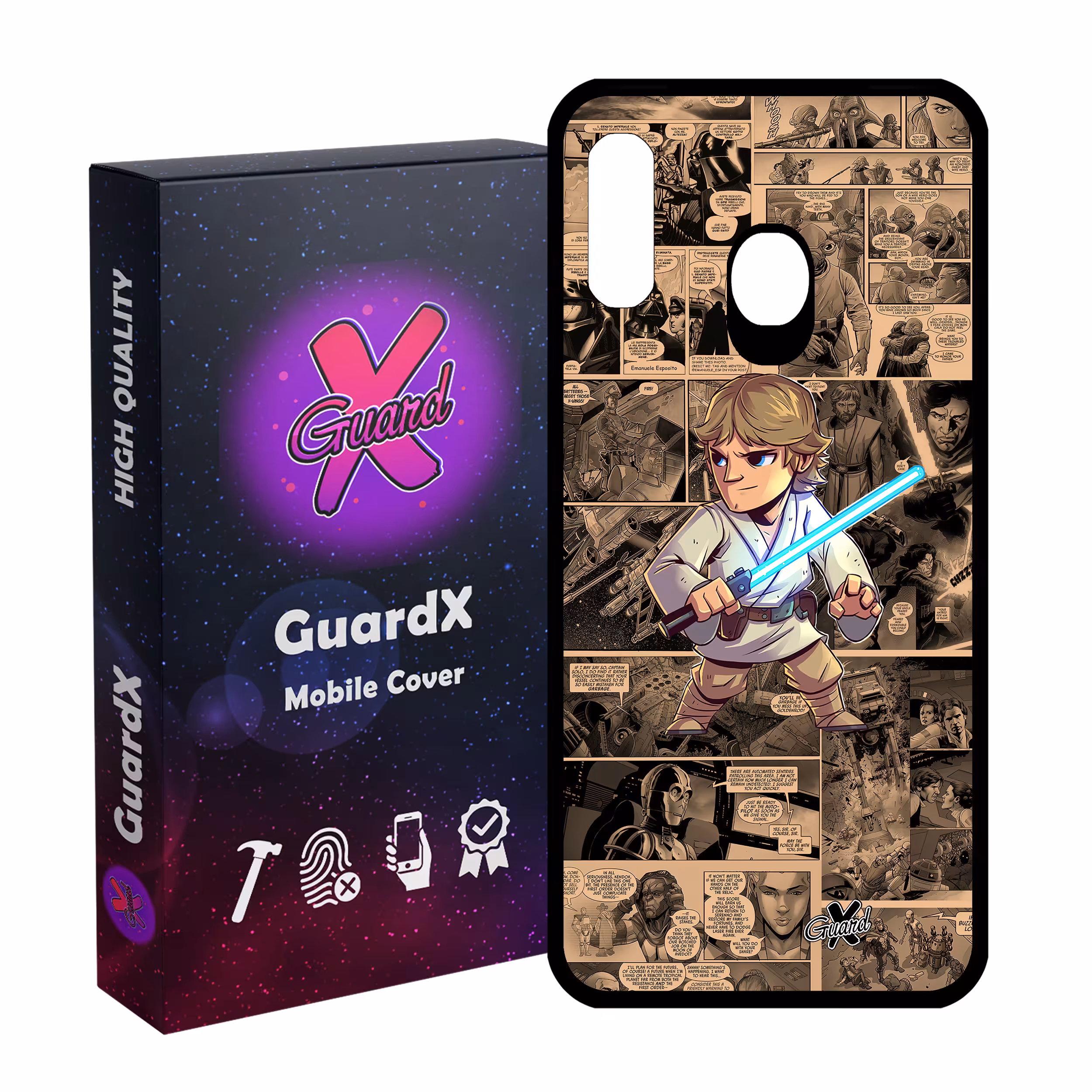 کاور گارد ایکس طرح جنگ ستارگان مدل Glass10525 مناسب برای گوشی موبایل سامسونگ Galaxy A30/A20/M10S