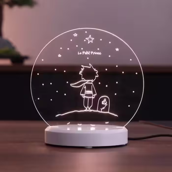 بالبینگ آباژور چراغ خواب سه بعدی طرح  شازده کوچولو 