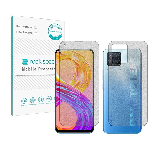 گلس صفحه نمایش و پشت گوشی ریلمی 8 Pro مدل نانو هیدروژل مات برند راک اسپیس کد SS