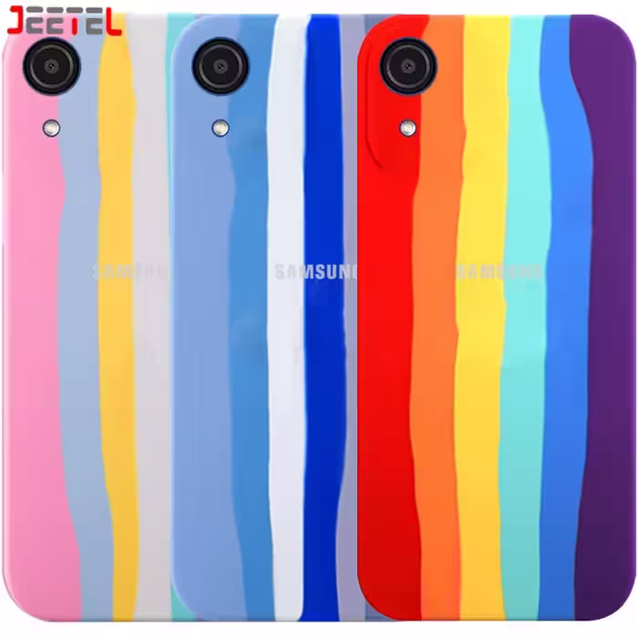 قاب سیلیکونی گوشی سامسونگ Samsung Galaxy A03 Core مدل رنگین کمانی (ویتنامی اصل)