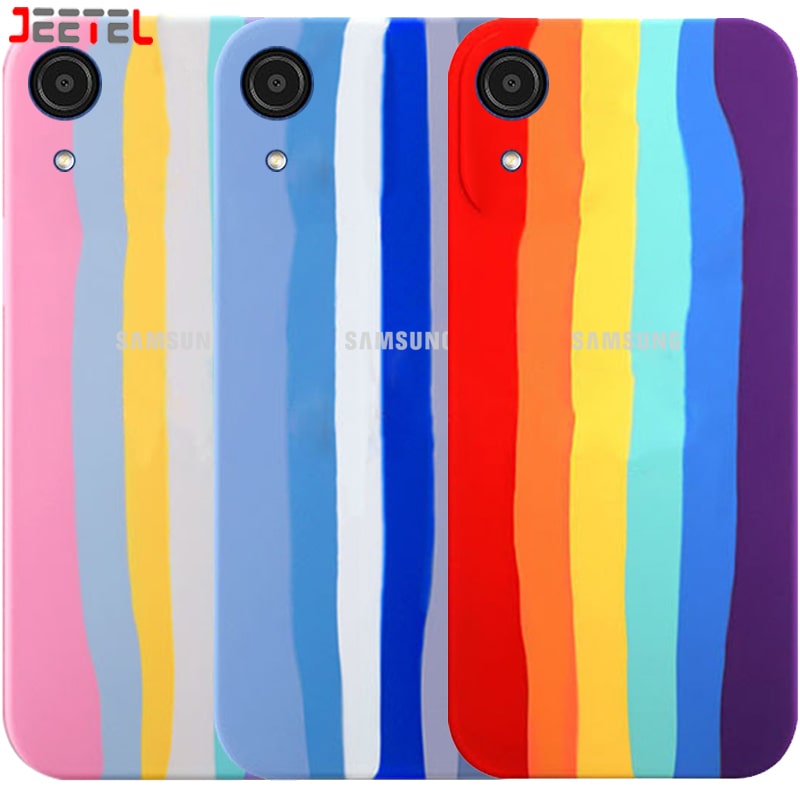 قاب سیلیکونی گوشی سامسونگ Samsung Galaxy A03 Core مدل رنگین کمانی (ویتنامی اصل)
