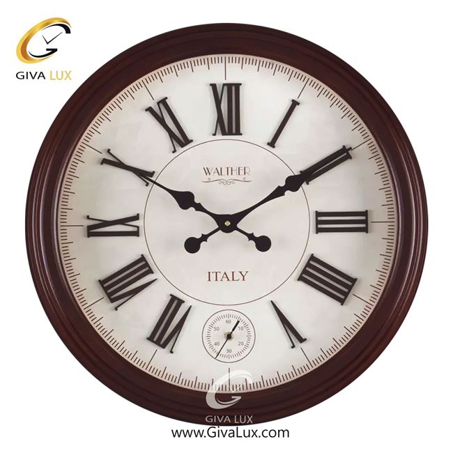ساعت دیواری اورجینال والتر چوب قهوه ای| کد رفرنس 6035BR