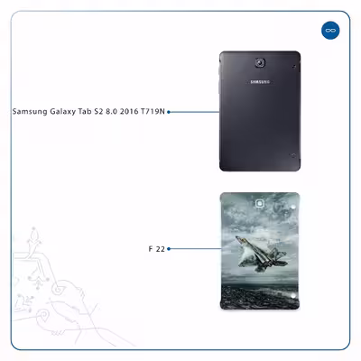 برچسب پوششی ماهوت مدل F-22 Raptor مناسب برای تبلت سامسونگ Galaxy Tab S2 8.0 2016 T719N