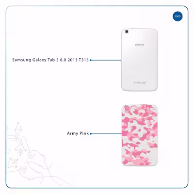 برچسب پوششی ماهوت مدل Army-Pink مناسب برای تبلت سامسونگ Galaxy Tab 3 8.0 2013 T315
