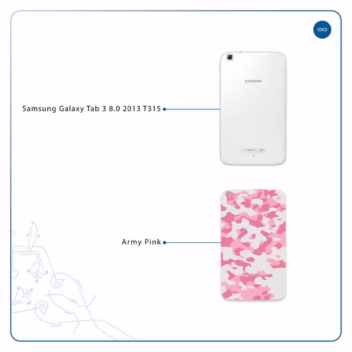 برچسب پوششی ماهوت مدل Army-Pink مناسب برای تبلت سامسونگ Galaxy Tab 3 8.0 2013 T315