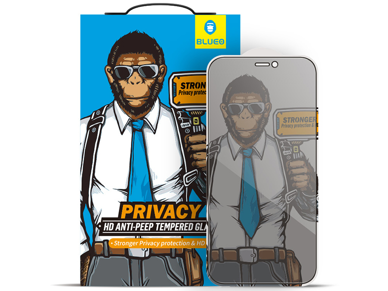 محافظ صفحه نمایش پرایوسی بلوئو مدل Privacy HD ANTI-PEEP Tempered Glass مناسب برای گوشی موبایل iPhone 12 Pro Max