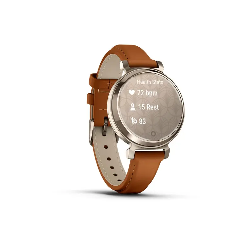 ساعت هوشمند گارمین Garmin Lily 2 classic cream gold with tan leather band
