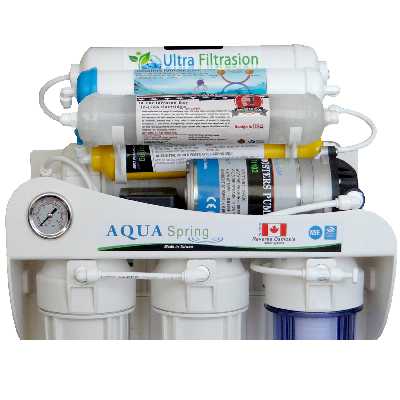 دستگاه تصفیه کننده آب آکوآ اسپرینگ مدل UF-SF4600 به همراه فیلتر مجموعه سه عددی و کیت نشتی گیر