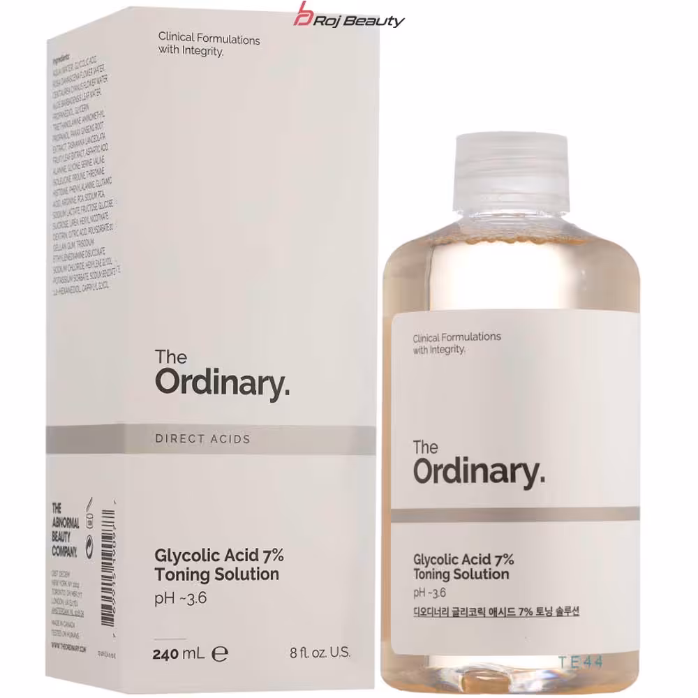 تونر لایه بردار و روشن کننده گلیکولیک اسید اوردینری پج کد دار The Ordinary Glycolic Acid 7% Toning Solution 240ml