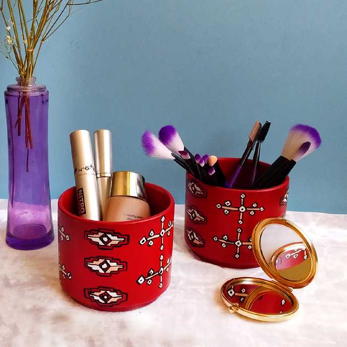 قلمدان سرامیکی طرح نوستالژیک بسته 2 عددی